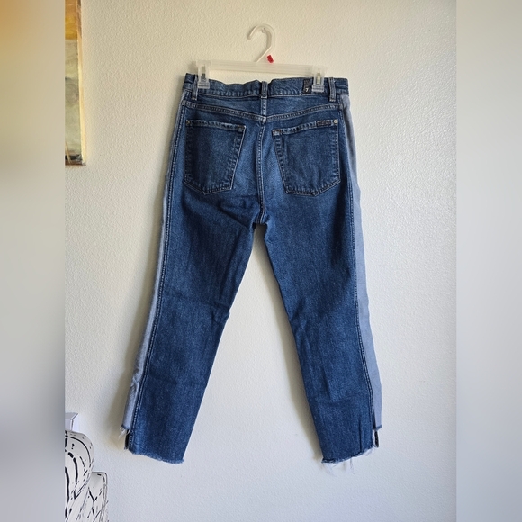 7 For All Mankind Denim - 7 For All Mankind Blue Cropped Ankle Jeans